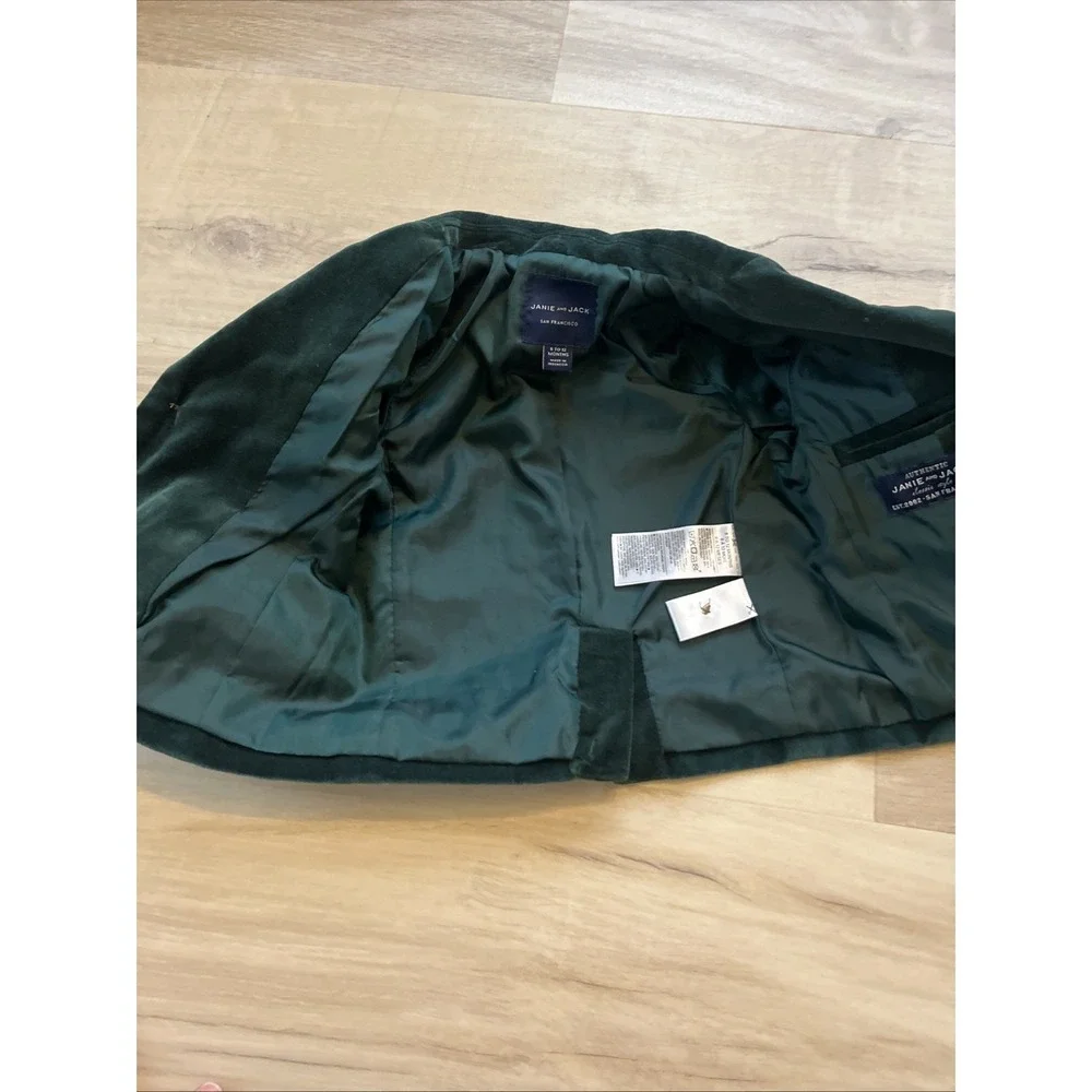 Janie and Jack Boys Green Velvet Jacket‎ 6-12 Months, Spring, Christmas, Holiday